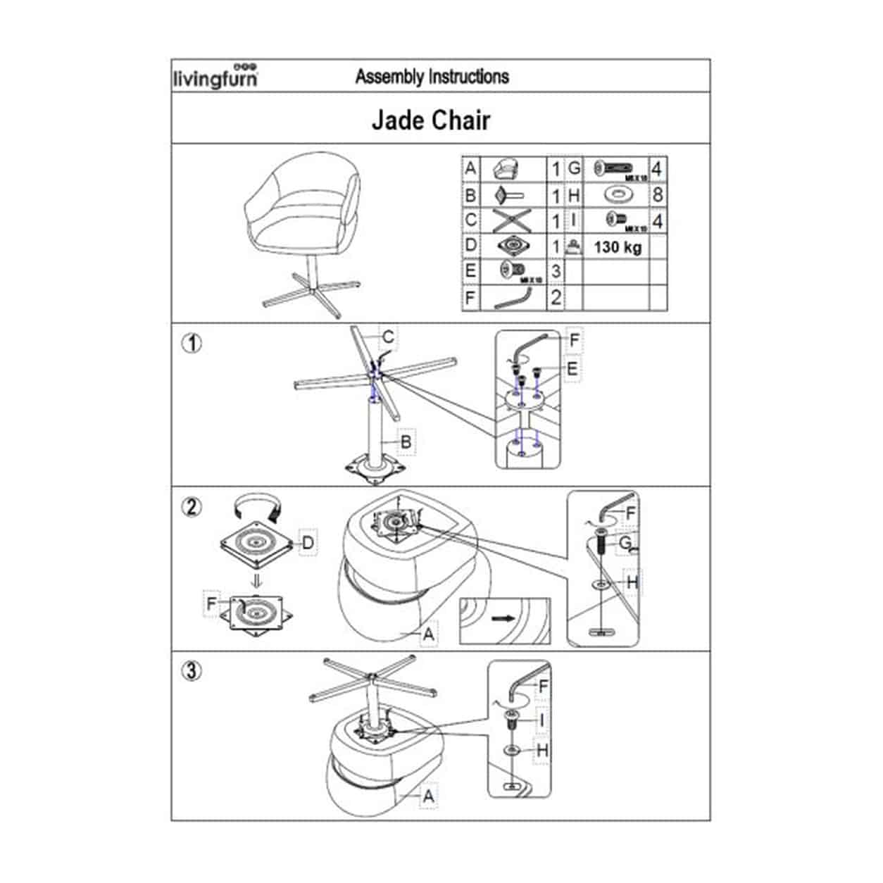 instructies Livingfurn Jade Beige