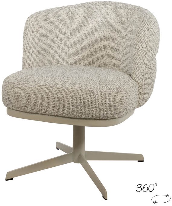 Nijwie MySons JLo eetkamerstoel - beige draaipoot 360 - Cuzco - Fog 3 - Star Collection