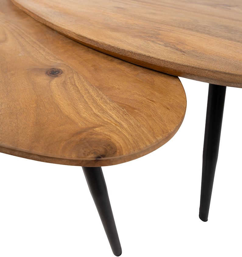Nijwie MySons Kassel salontafel organisch, set van 2, Smooth Natural (25mm) - Must Have Collection