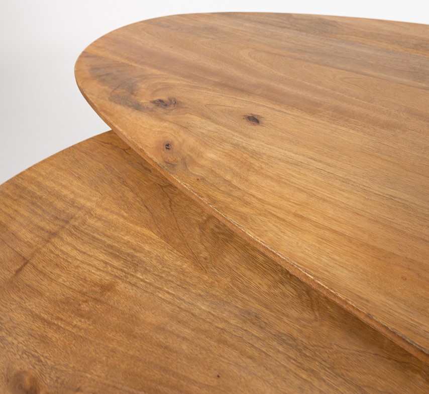 Nijwie MySons Kassel salontafel organisch, set van 2, Smooth Natural (25mm) - Must Have Collection
