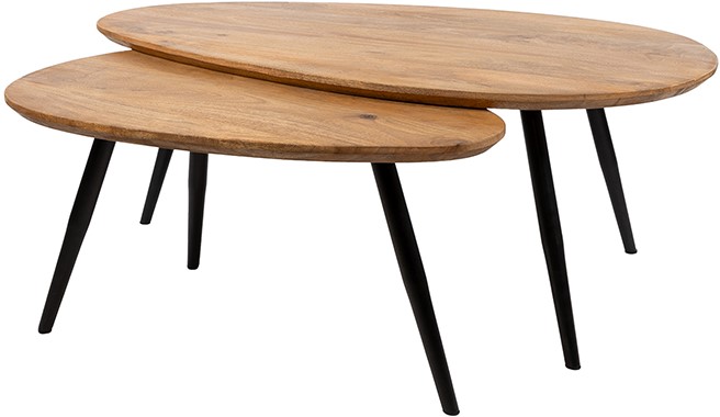 Nijwie MySons Kassel salontafel organisch, set van 2, Smooth Natural (25mm) - Must Have Collection