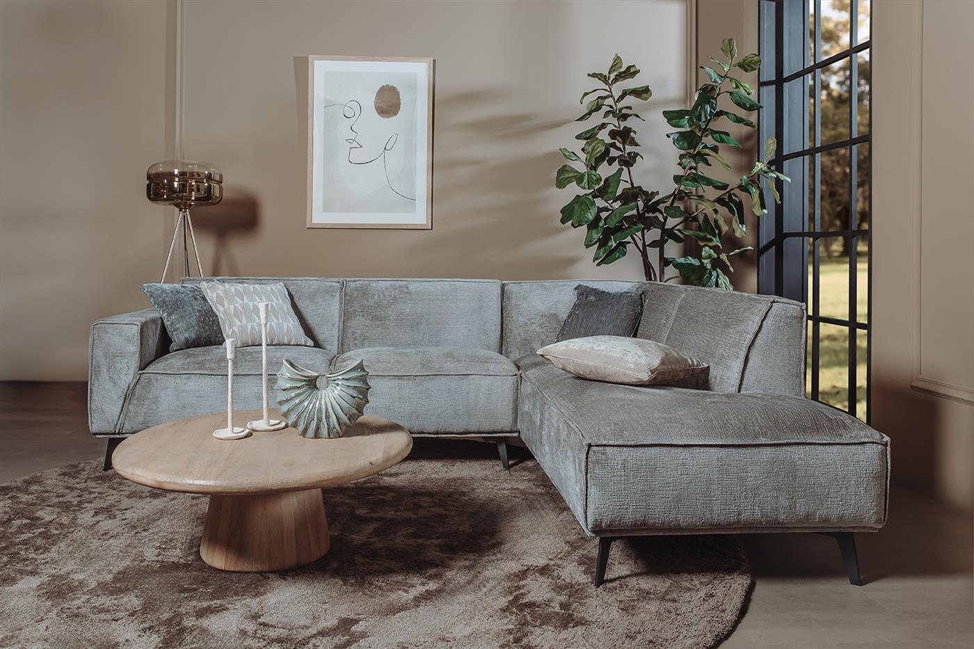 Tower Living Leeds 2 5-AL + Ottoman R - Touch 27 Light grey