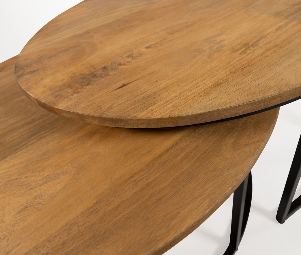 Nijwie MySons Leipzig salontafel ovaal, set van 2, Smooth Natural - Must Have Collection