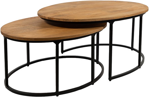 Nijwie MySons Leipzig salontafel ovaal, set van 2, Smooth Natural - Must Have Collection