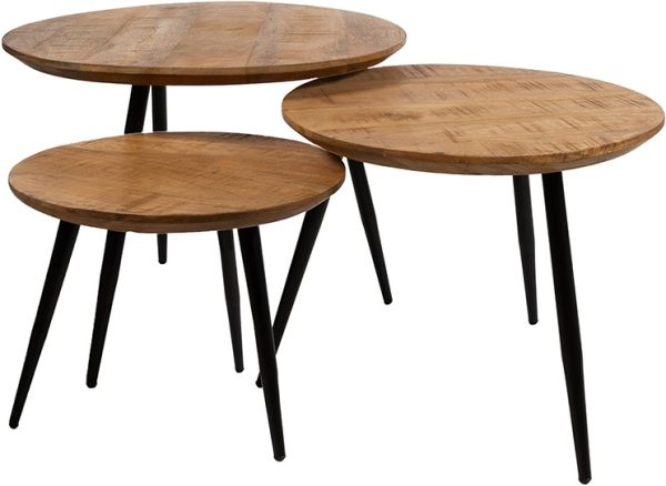 Nijwie MySons München salontafel rond, set van 3, Smooth Natural - Must Have Collection