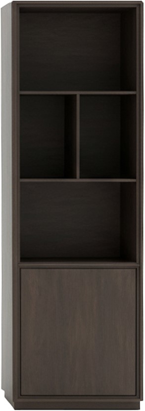 Nijwie Dutch Industries Oulu boekenkast 75, linksdraaiend met 1 deur en 4 open vakken, Dark Chocolate - Oak Collection