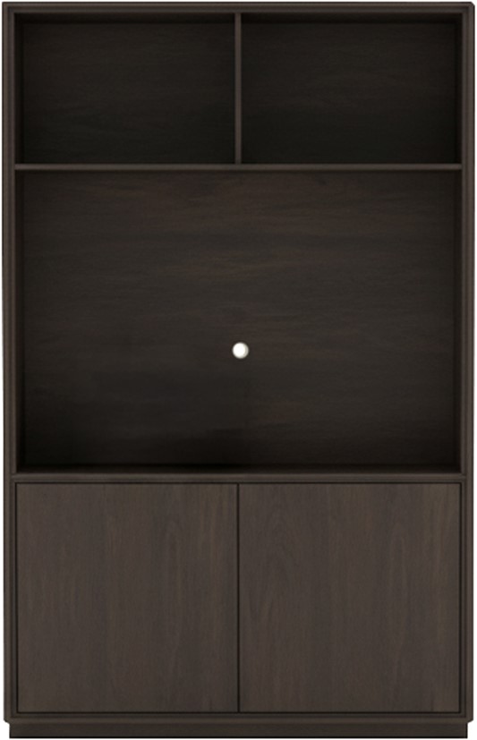 Nijwie Dutch Industries Oulu TV-kast 150 met 2 deuren en 3 open vakken, Dark Chocolate - Oak Collection