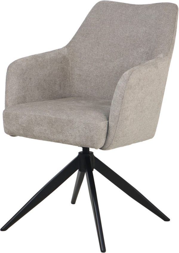 Nijwie MySons Reggy eetkamerstoel - arm CLOSED - draaipoot 360 ARS - Puente - Pale 80 - Unique Collection