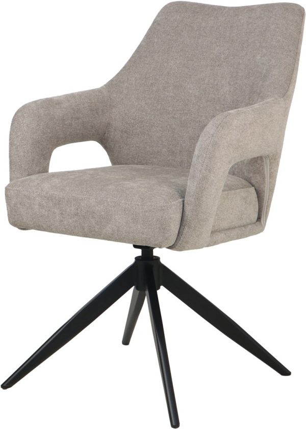 Nijwie MySons Reggy eetkamerstoel - arm OPEN - draaipoot 360 ARS - Puente - Pale 80 - Unique Collection