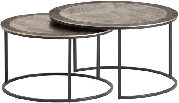 Nijwie MySons Salento salontafel, set van 2, Silver Antique - Mix & Match Collection