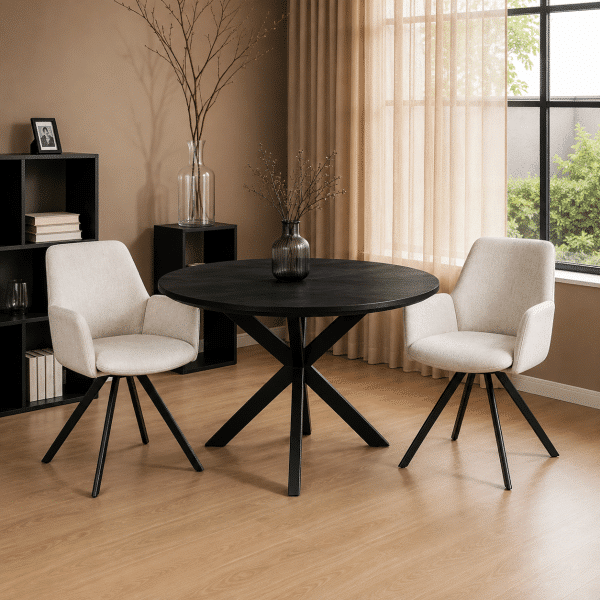 sfeerfoto Livingfurn Jesper Round Black 130cm