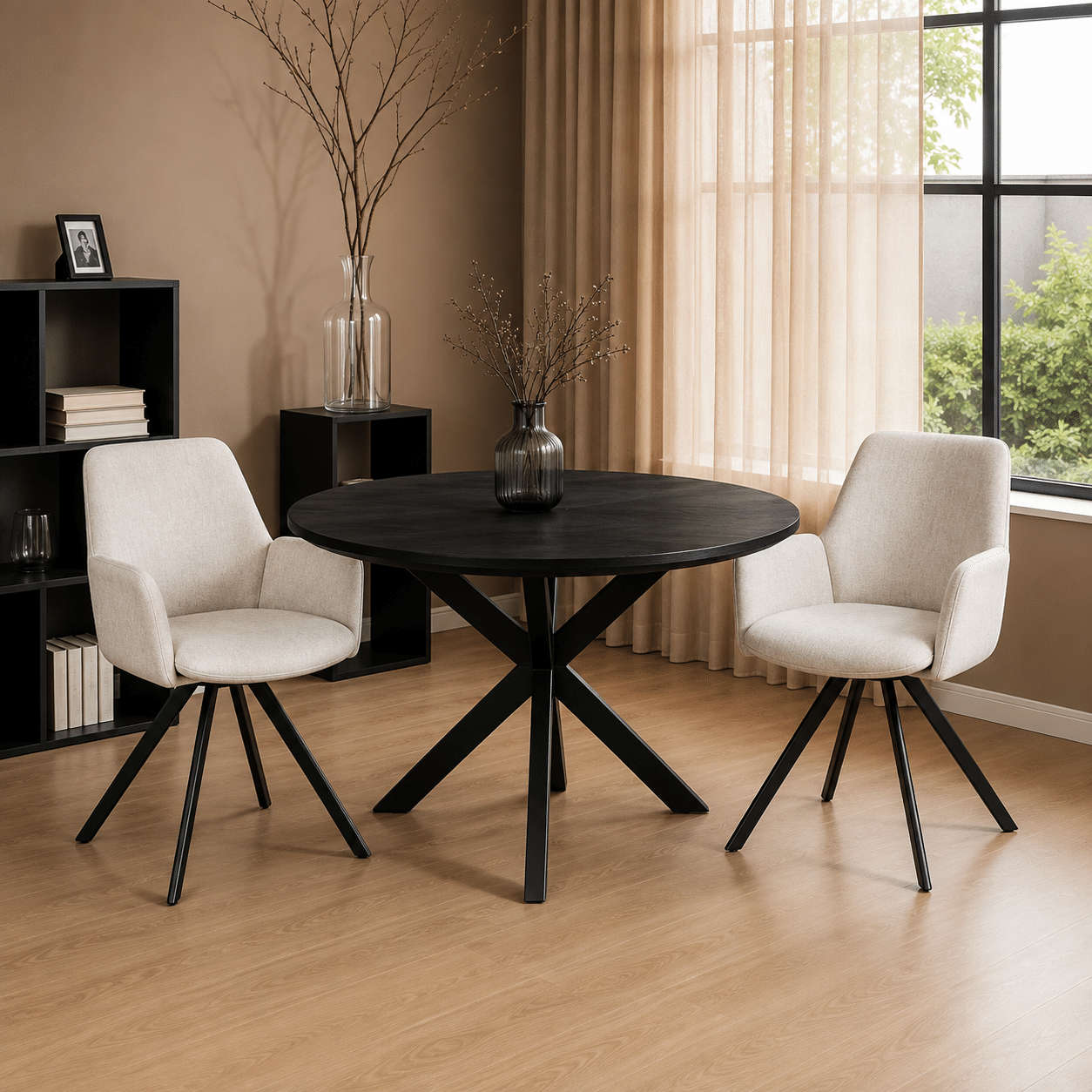 sfeerfoto Livingfurn Jesper Round Black 130cm