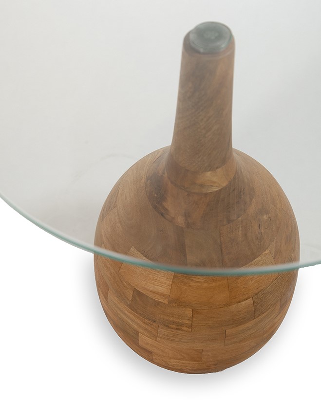 Nijwie MySons Stella salontafel Ø40, H50, Smooth Natural, Clear glass - Couture Collection