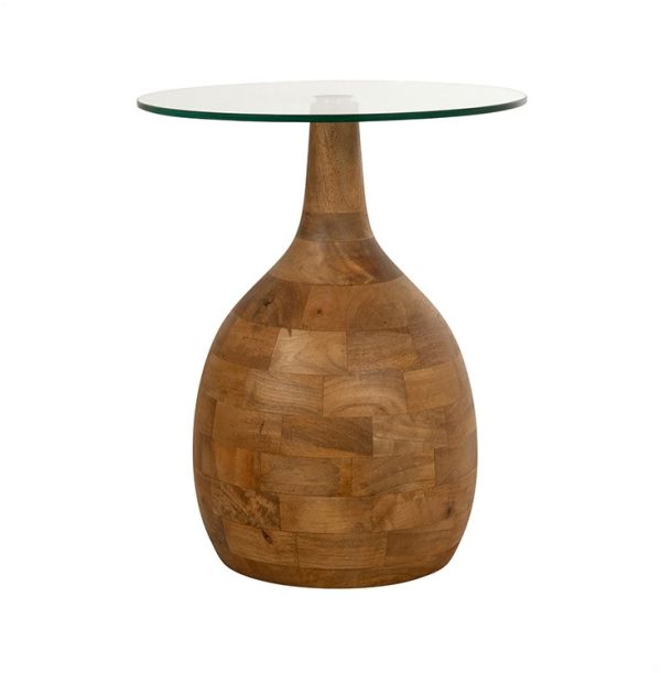 Nijwie MySons Stella salontafel Ø40, H50, Smooth Natural, Clear glass - Couture Collection