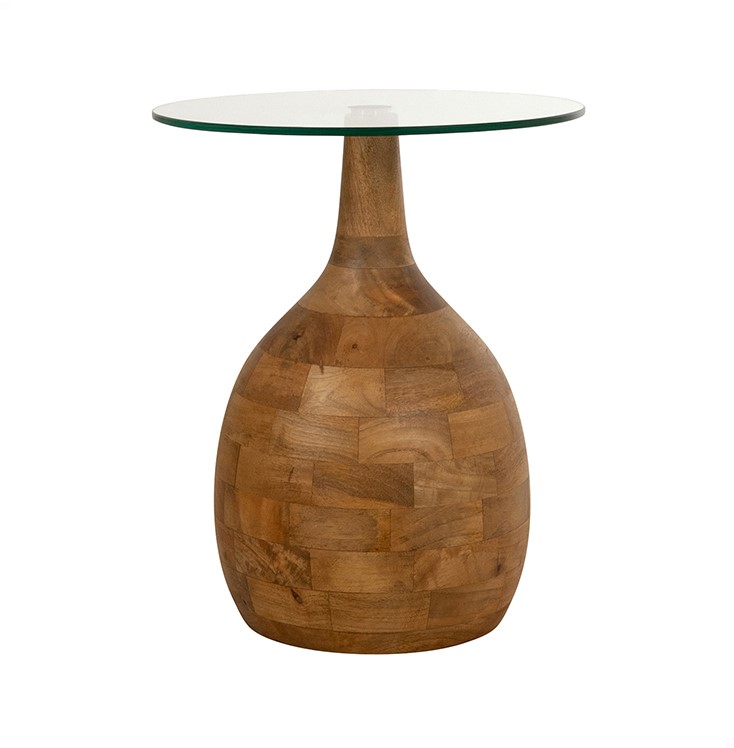 Nijwie MySons Stella salontafel Ø40, H50, Smooth Natural, Clear glass - Couture Collection