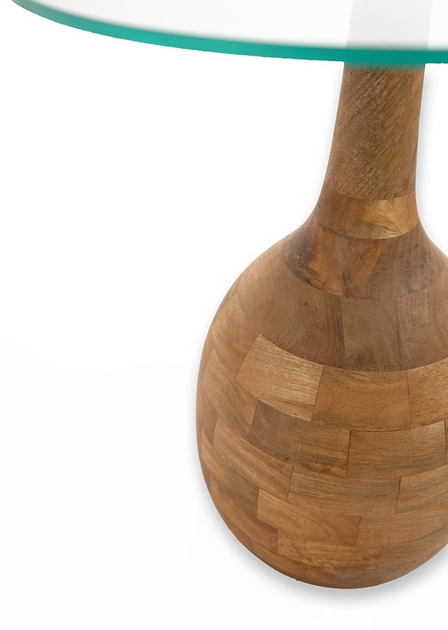 Nijwie MySons Stella salontafel Ø50, H55, Smooth Natural, Clear glass - Couture Collection