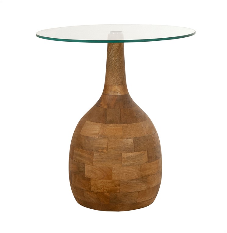 Nijwie MySons Stella salontafel Ø50, H55, Smooth Natural, Clear glass - Couture Collection