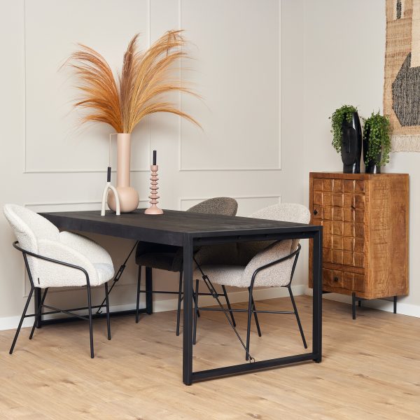 Starfurn Rechthoekige eettafel Boaz Zwart Mangohout 200 cm