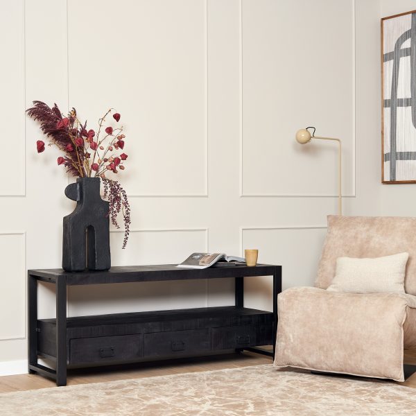 Starfurn Tv meubel Boaz Zwart Mangohout 150 cm