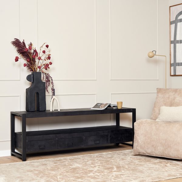 Starfurn Tv meubel Boaz Zwart Mangohout 180 cm