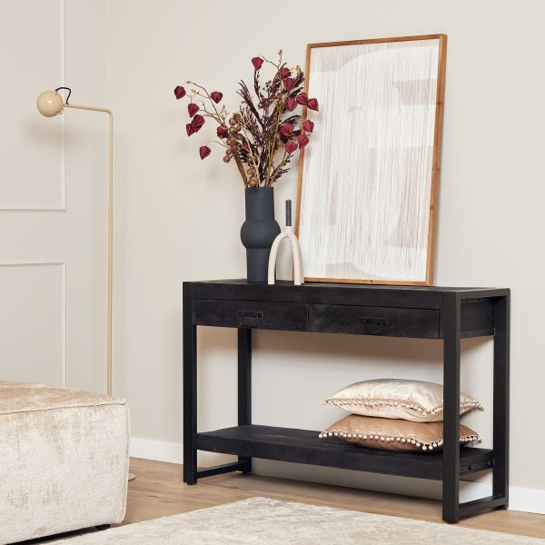 Starfurn Sidetable Boaz Zwart Mangohout 120 cm