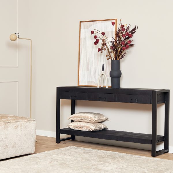 Starfurn Sidetable Boaz Zwart Mangohout 150 cm