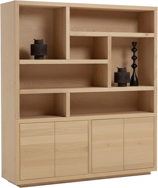 Nijwie Dutch Industries Tampere boekenkast 200 met 4 deuren en 7 open vakken, Natural Oak - Oak Collection