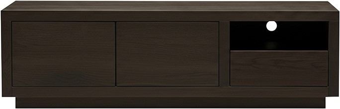 Nijwie Dutch Industries Tampere TV dressoir 150 met 2 deuren, 1 lade en 1 open vak, Dark Chocolate - Oak Collection