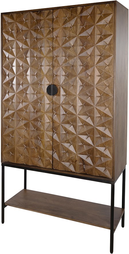 Nijwie MySons Trinity 2-deurs kast met onderplank, Mango Brown Walnut - Mix & Match Collection