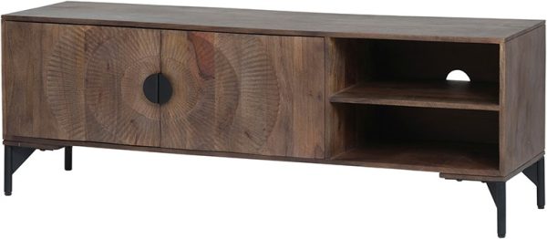 Nijwie MySons TV dressoir 160 met 2 deuren en 2 open vakken, Mango Brown Walnut - Nippon Collection