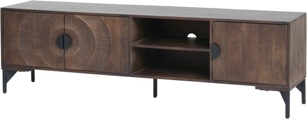 Nijwie MySons TV dressoir 190 met 3 deuren en 2 open vakken, Mango Brown Walnut - Nippon Collection