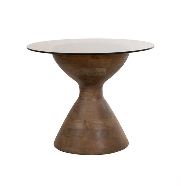 Nijwie MySons Yves bijzettafel Ø57, H47, Mango Matt Walnut, Smoke glass - Couture Collection