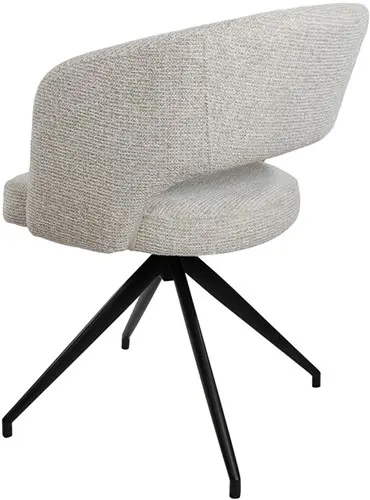 zijkant Nijwie MySons Claus armstoel - draaipoot 360 - Milan - Cream 103 - Unique Collection