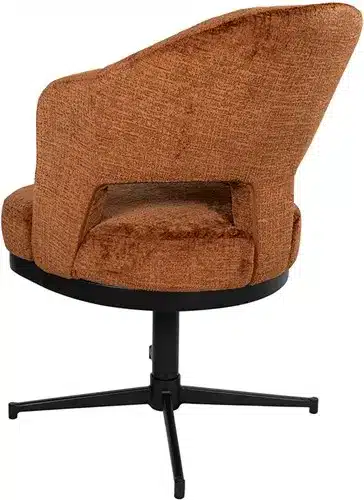zijkant Nijwie MySons Friso armstoel - draaipoot 360 - Solo - Brandy 272 - Unique Collection