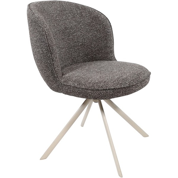 zijkant Nijwie MySons Kate eetkamerstoel - off-white draaipoot 360 - Present - Dark brown 456 - Unique Collection