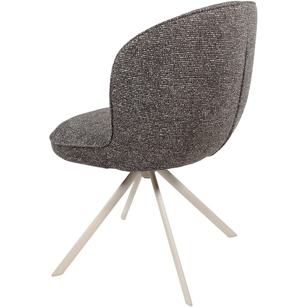 zijkant Nijwie MySons Kate eetkamerstoel - off-white draaipoot 360 - Present - Dark brown 456 - Unique Collection