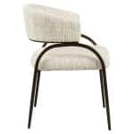 zijkant Richmond Interiors Eetkamerstoel Charda beige angora