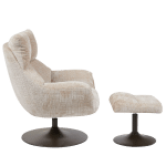zijkant Tower Living Force coffeechair 360° + footstool - Cremona 14 beige