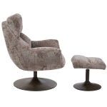 zijkant Tower Living Force coffeechair 360° + footstool - Cremona 24 clay