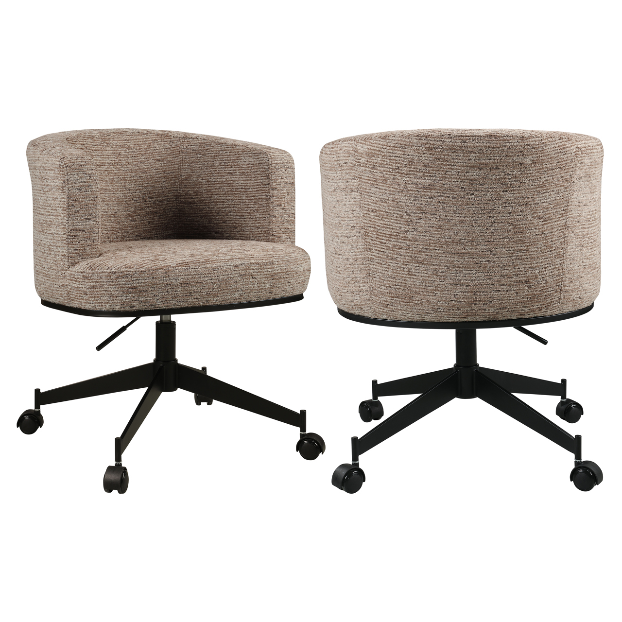 Richmond Interiors Eetkamerstoel Rochenne mocca linear swivel on wheels