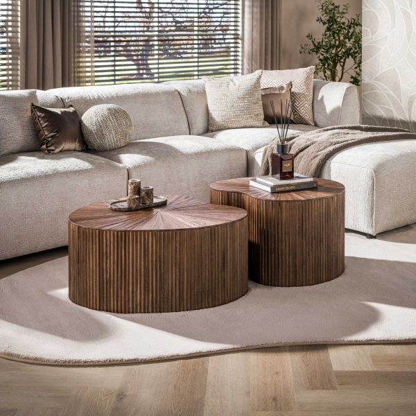 Salontafel Maya Teak niervormig set/2