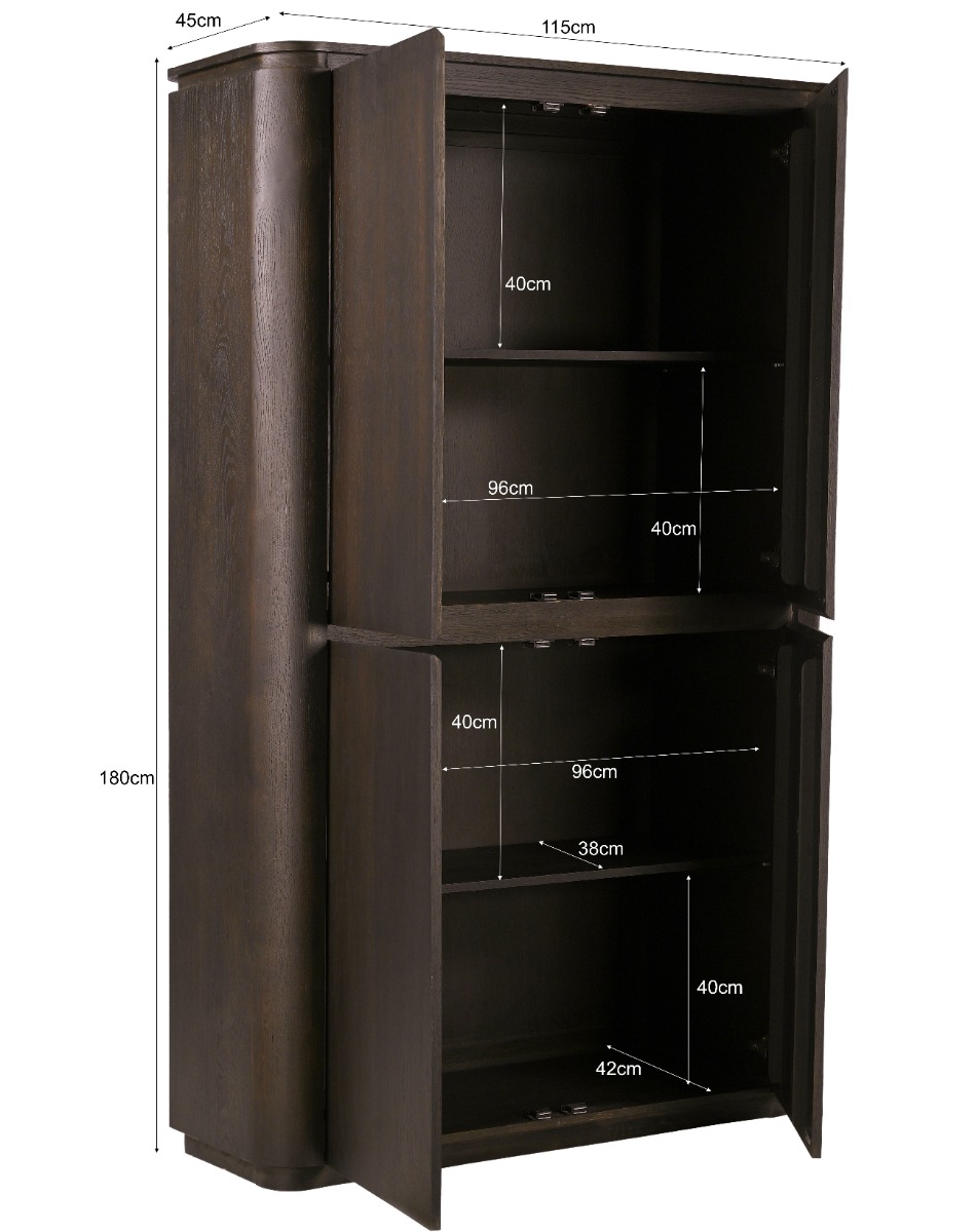 Livingfurn Rivano Basalt 180cm
