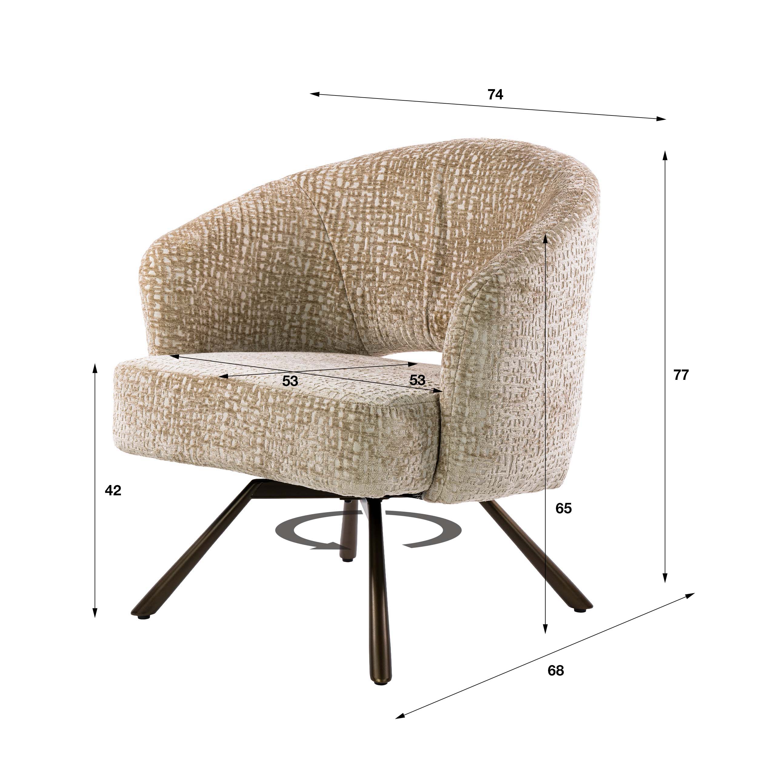 Fauteuil Salon Cross draaibaar