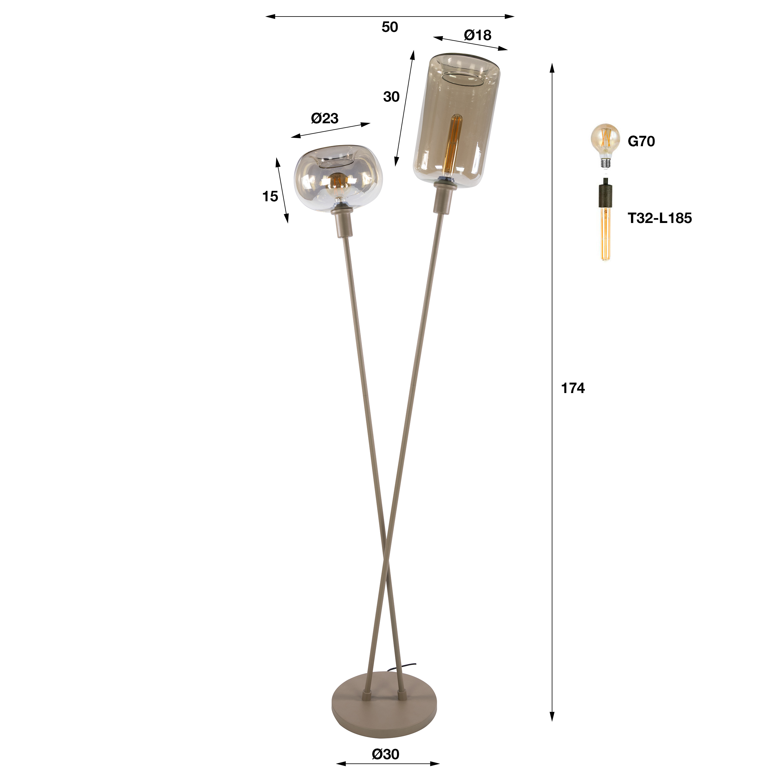 Vloerlamp Serene 2L