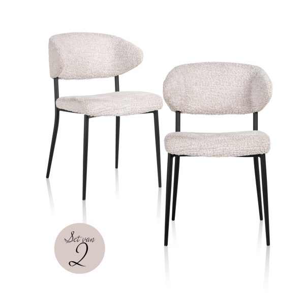 Richmond Interiors Eetkamerstoel Bea lovely cream (Set of 2)