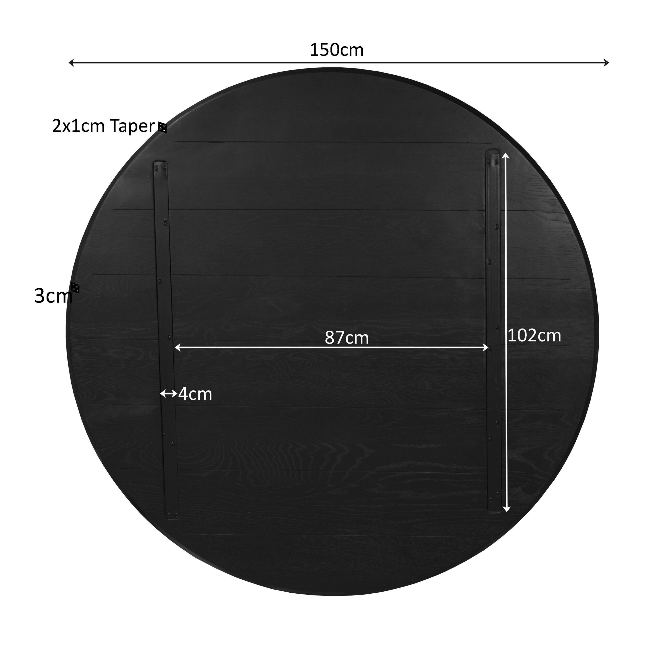 Starfurn Eiken Blad Ferris 150 cm Zwart