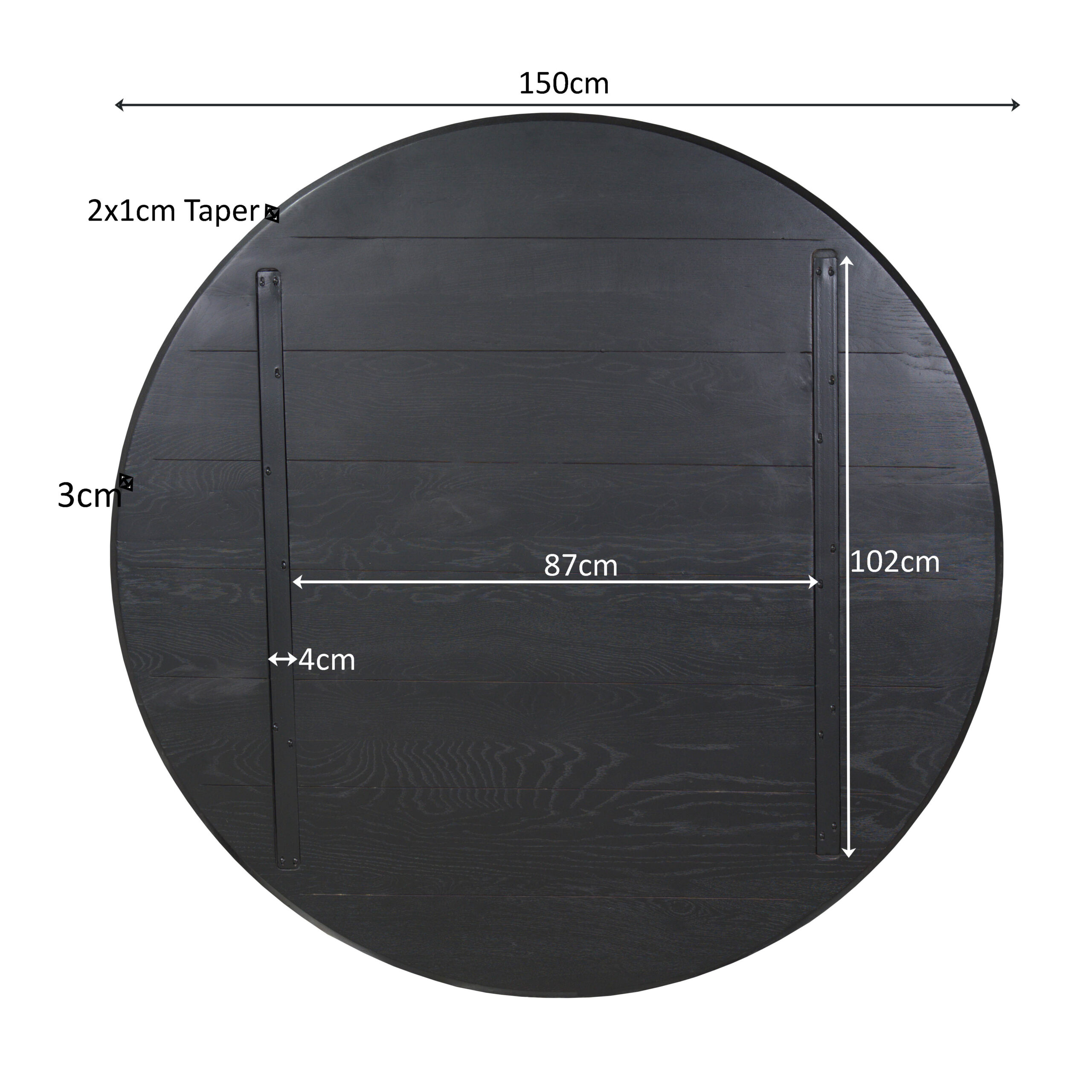 Starfurn Eiken Blad Ferris 150 cm Zwart