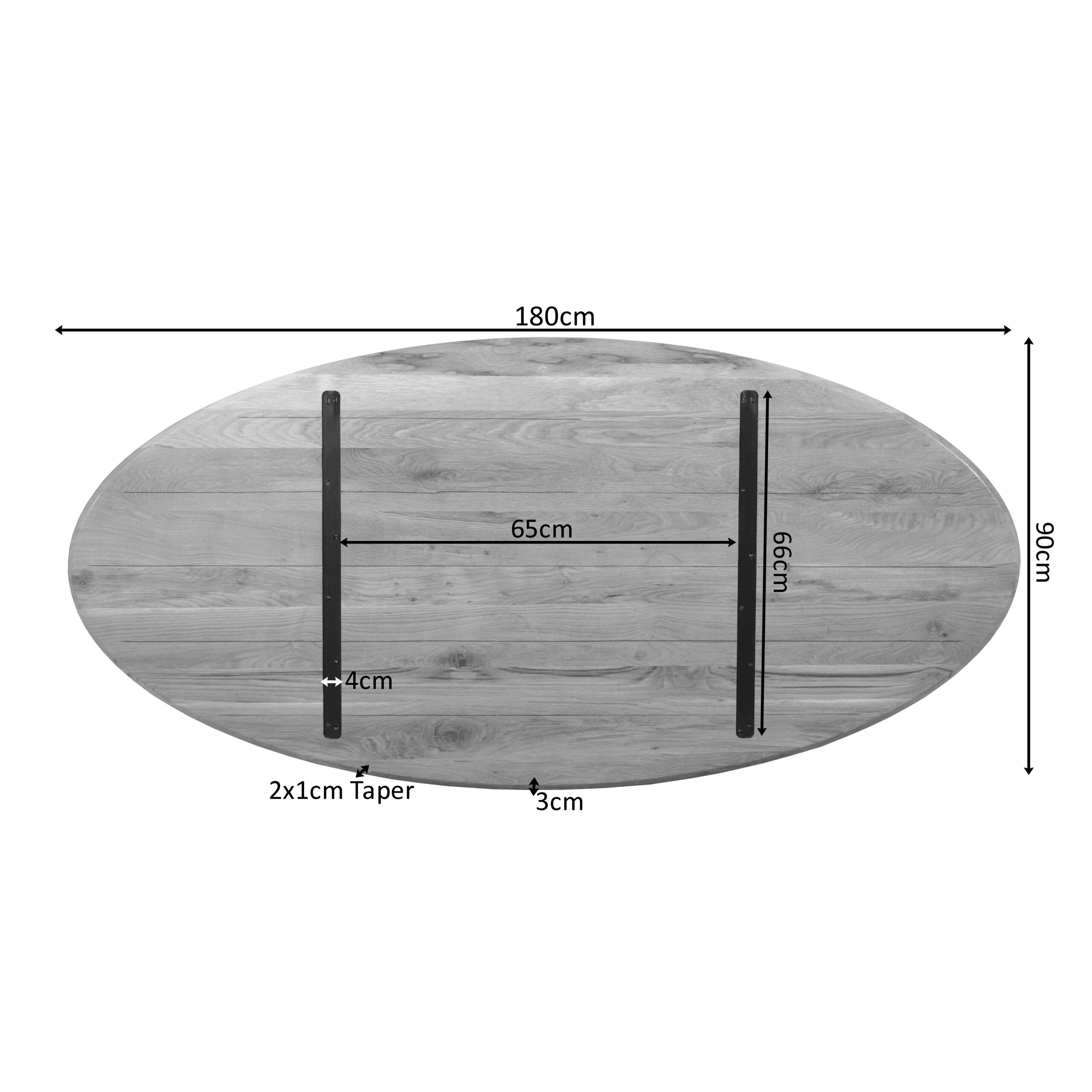 Starfurn Eiken Blad Ferris Ovaal 180 cm Naturel