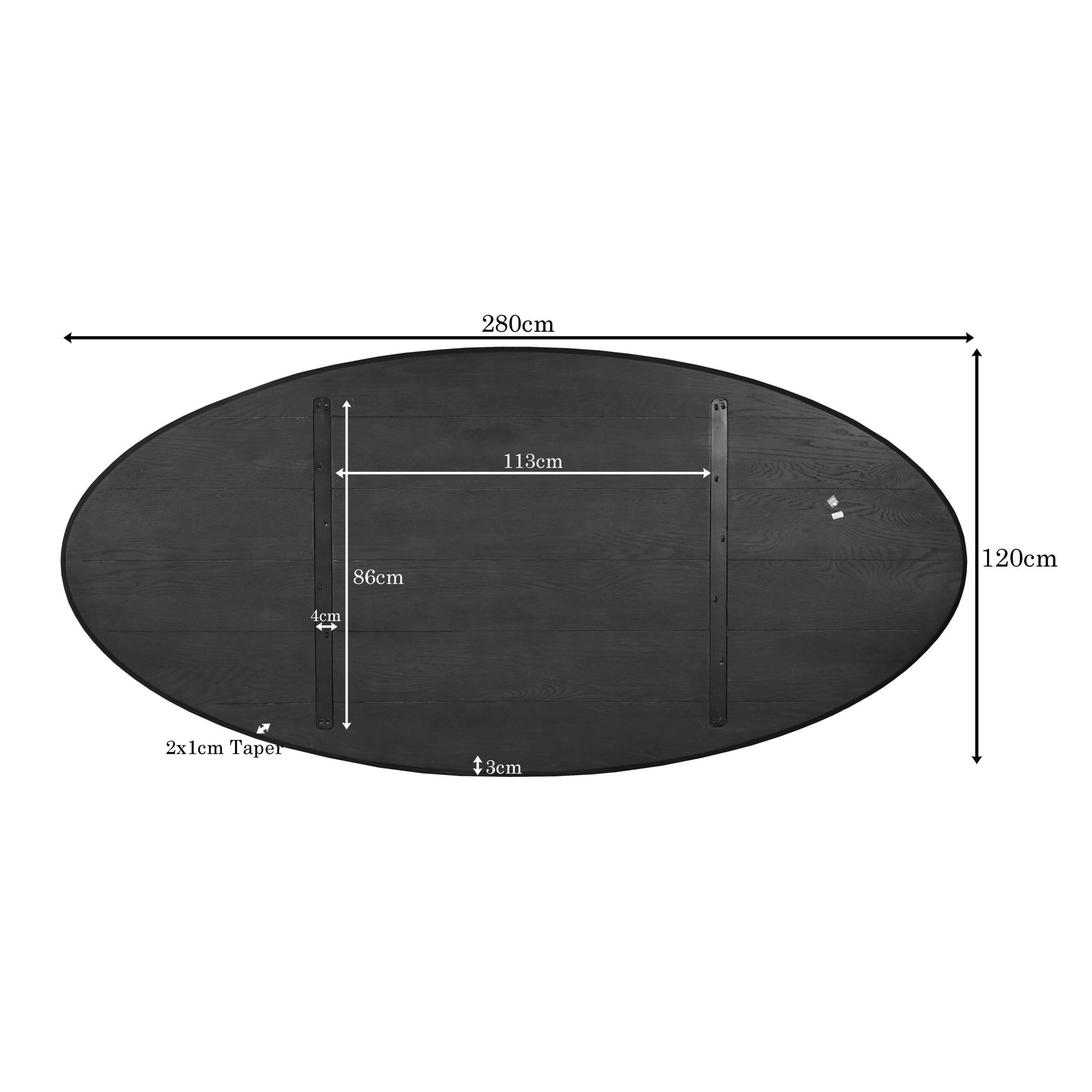 Starfurn Eiken Blad Ferris Ovaal 280 cm Bruin