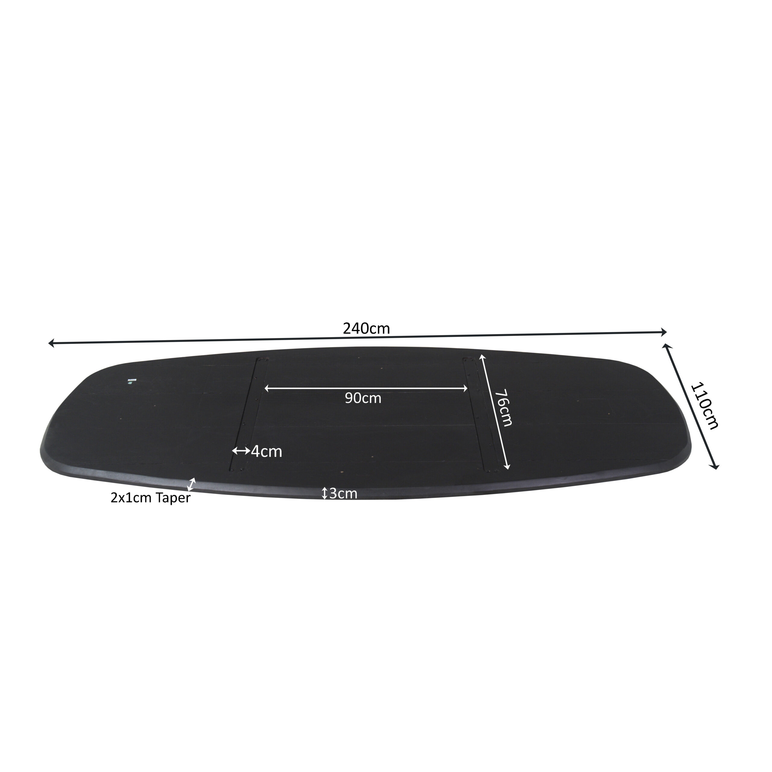 Starfurn Eiken Blad Ferris Deens Ovaal 240 cm Zwart